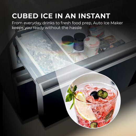 Haier Horizon American Fridge Freezer - Obsidian Steel - Annotation - Auto ice maker